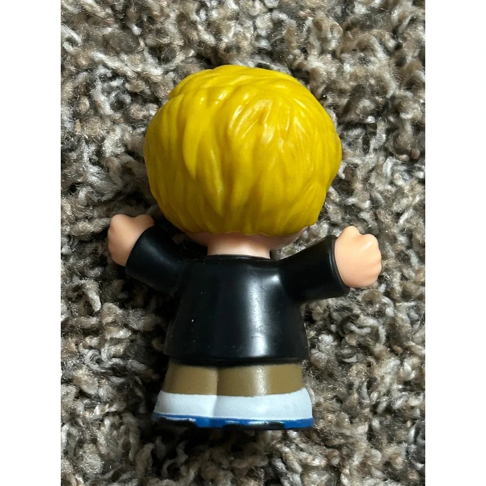Fisher Price Little People Boy Figures Blonde Hair Blue Camo Black Jacket Lot 2